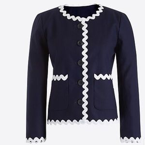 NWT J.Crew Lady Jacket with Rickrack trim.